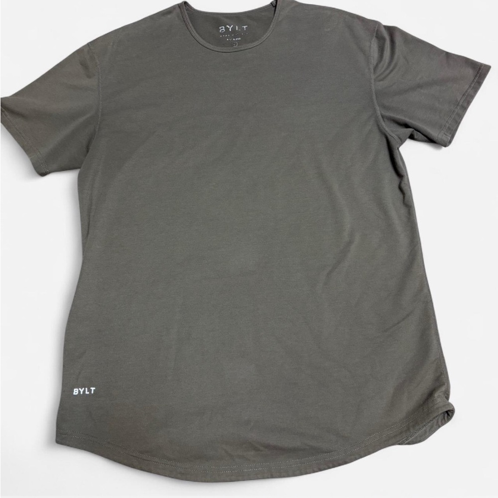 Men's Gray BYLT drop cut performance T-Shirt Large